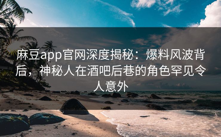 麻豆app官网深度揭秘：爆料风波背后，神秘人在酒吧后巷的角色罕见令人意外